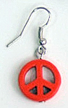 висящи обеци с оранжев Peace
