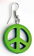 тинейджърска обеца с Peace в зелено