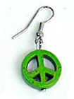 обеца за ухо с малък зелен Peace