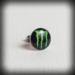 Обеца за ухо със зелен знак на Monster