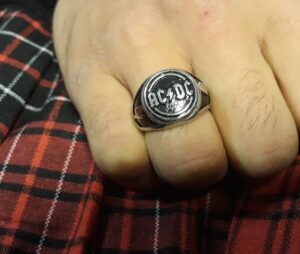 Мъжки пръстен на AC/DC от медицинска стомана 316L