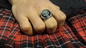 Мъжки пръстен с черепа от филма Punisher от медицинска стомана 316L