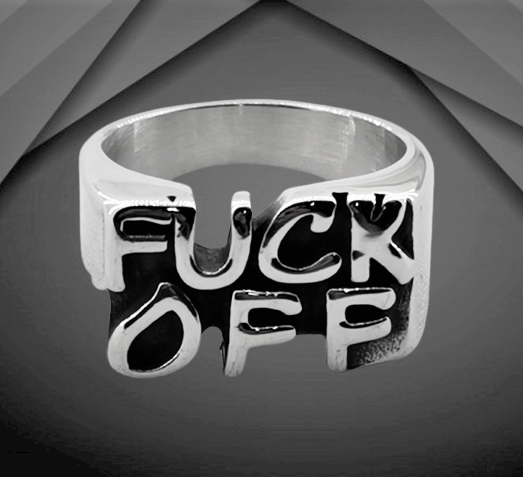 mazhki-prasten-pechat-s-nadpis-fuck-off Мъжки пръстен печат с надпис Fuck Off от медицинска стомана