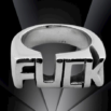 Мъжки пръстен с надпис FUCK от медицинска стомана