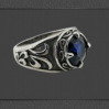 Мъжки пръстен със син камък от стомана елегантен модел