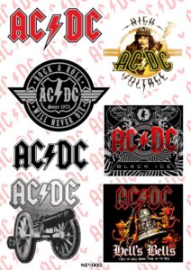 Лист със стикери на  AC/DC