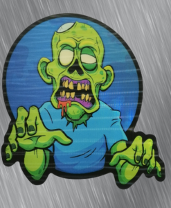 Зловещ стикер с VECTOR zombie с ефект 3D