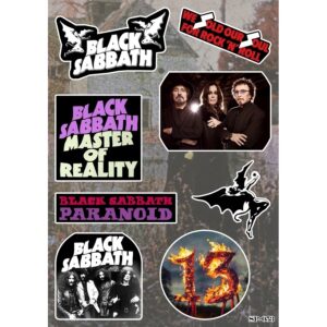 Лист със стикери на Black Sabbath