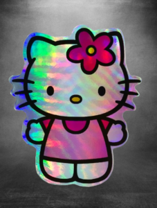 Декоративен холограмен стикер с Hello Kitty