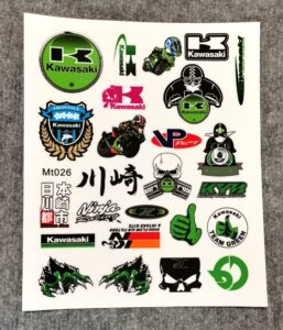 Лист със стикери на Kawasaki