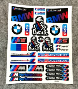 Лист със стикери на BMW