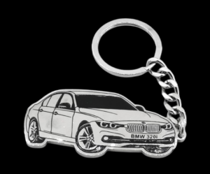Двустранен ключодържател BMW 320i от стомана
