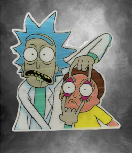 Голям 3D стикер на and Morty