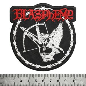 Стилна блек метъл нашивка на Blasphemy