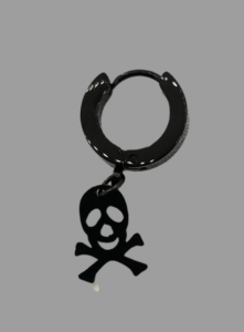 Черна обеца халка с пиратски череп и кръстосани кости от файл image_e550ef.png