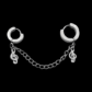 рок обеци с верижка и музикални ноти с ear cuff дизайн на черен фон