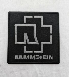 Нашивка за дрехи на Rammstein в черно и сиво