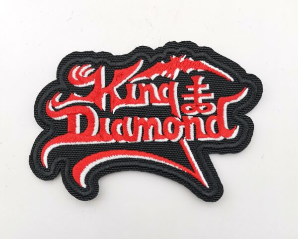 Оригинален King Diamond пач с класическо червено лого на черен фон.