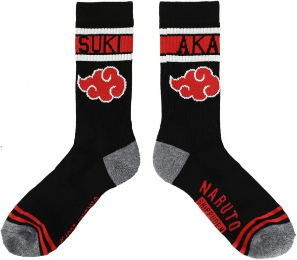 Чорапи на Naruto с дизайн на Акатски и червени облаци
