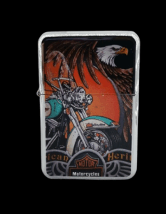 Колекционерска бензинова запалка Harley-Davidson с релефен мотоциклет