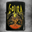 Черна бензинова запалка с жълто-оранжев арт на Gojira - Дървото на живота и логото на групата