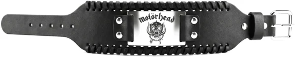 Разгъната кожена гривна на Motörhead с регулируемо закопчаване и катарама