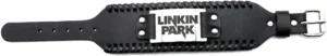 Разгъната кожена гривна на Linkin Park с метална катарама за регулиране