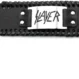 Кожена гривна на Slayer в разгънато състояние с катарама и дупки за регулиране