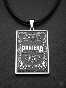 Рок медальон на Pantera от стомана 316L, дизайн на етикет 101 Proof.