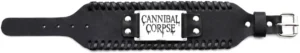 Кожена гривна на Cannibal Corpse в разгънато състояние с катарама за регулиране на размера