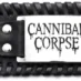 Кожена гривна на Cannibal Corpse в разгънато състояние с катарама за регулиране на размера
