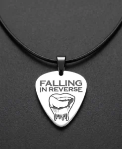 Качествен стоманен медальон перце Falling in Reverse с кожена връзка